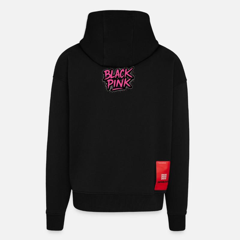 Pink Graffiti Kontrast - Zip Hoodie - made by SPREAD - SOLID BLACK