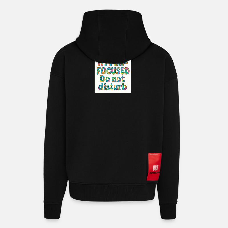Conception hyper concentrée et sans déranger - Veste à capuche bio épaisse oversize fabriqué en UE - SOLID BLACK