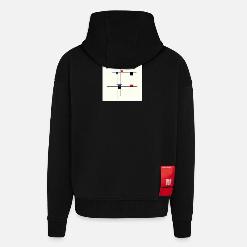 Abstrakte Designlinie und Farben - Zip Hoodie - made by SPREAD - SOLID BLACK