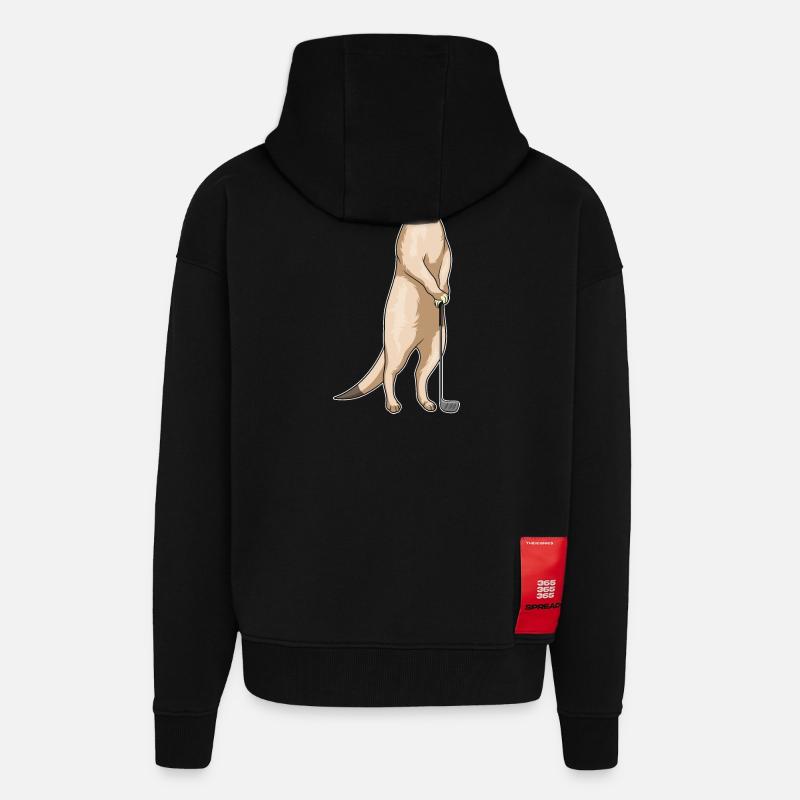 Erdmännchen Golf Golfschläger - Zip Hoodie - made by SPREAD - SOLID BLACK