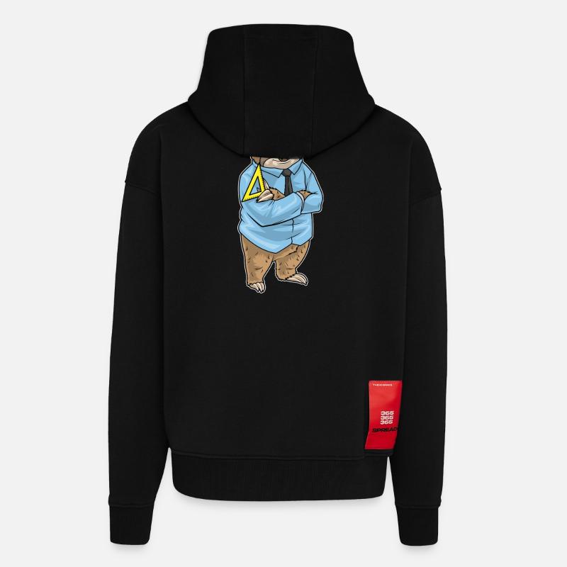 Sloth Math Teacher Triangle - Zip Hoodie - made by SPREAD - SOLID BLACK