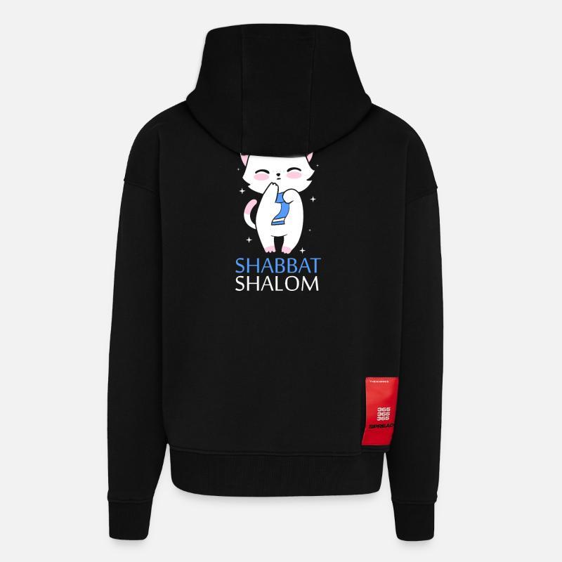 Hanoukka Hanoukka Hanoukka - Veste à capuche bio épaisse oversize fabriqué en UE - SOLID BLACK