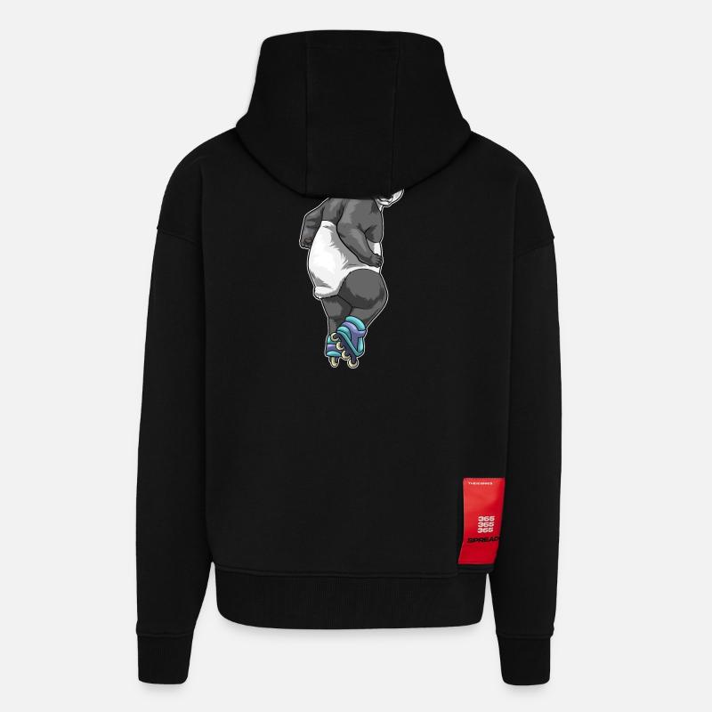 Panda Inline skating Rollschuhe - Zip Hoodie - made by SPREAD - SOLID BLACK