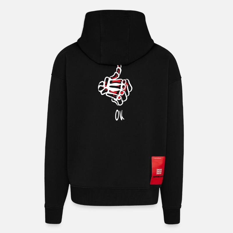 Je vais bien - Veste à capuche bio épaisse oversize fabriqué en UE - SOLID BLACK