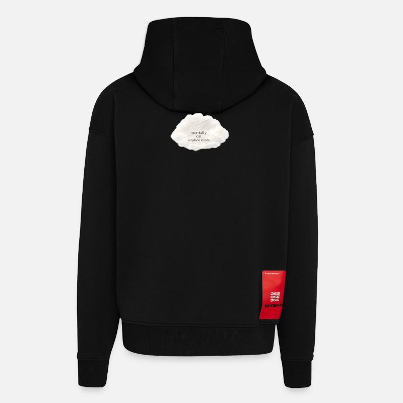 Mentaler Flugzeugmodus - Zip Hoodie - made by SPREAD - SOLID BLACK