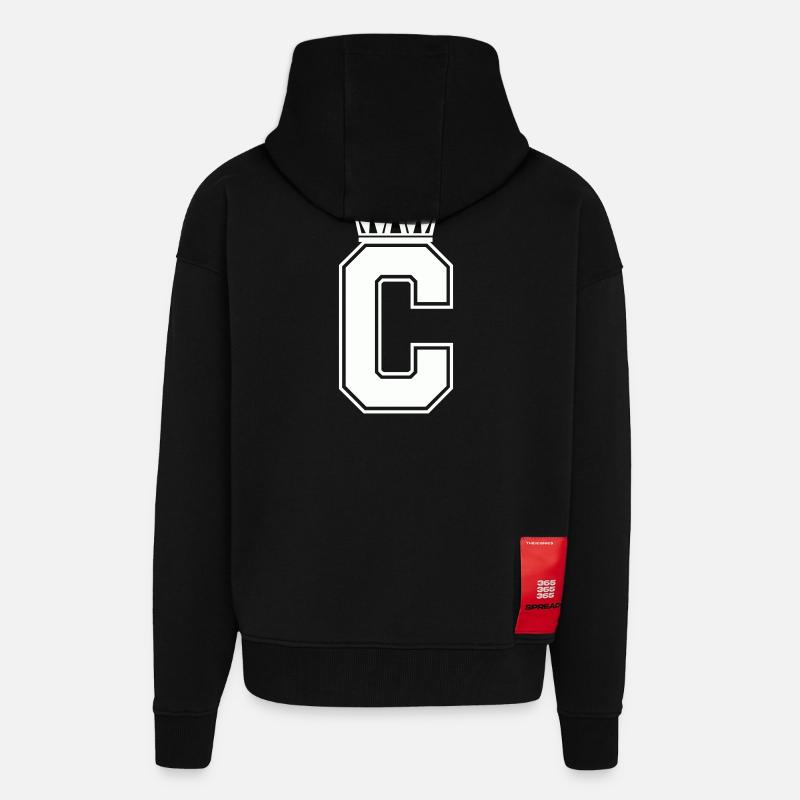 Buchstabe C - Zip Hoodie - made by SPREAD - SOLID BLACK
