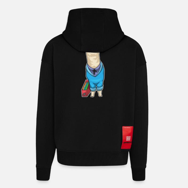Alpaca Secretary Folder Office - Zip Hoodie - made by SPREAD - SOLID BLACK