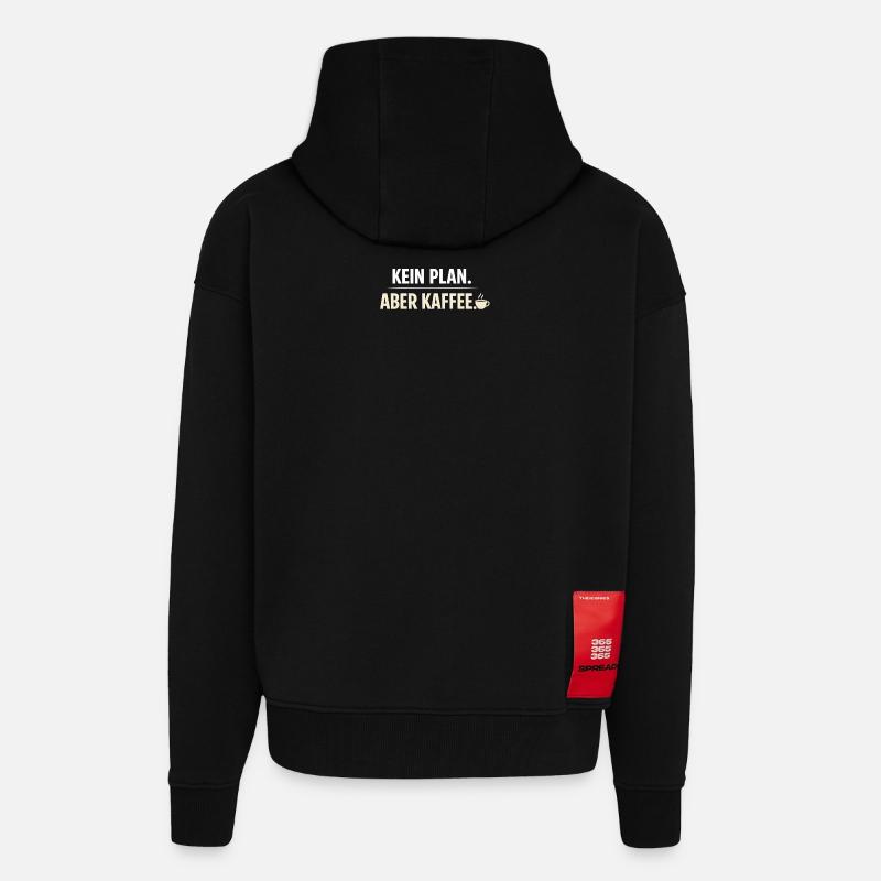 Kein Plan aber Kaffee - Zip Hoodie - made by SPREAD - SOLID BLACK