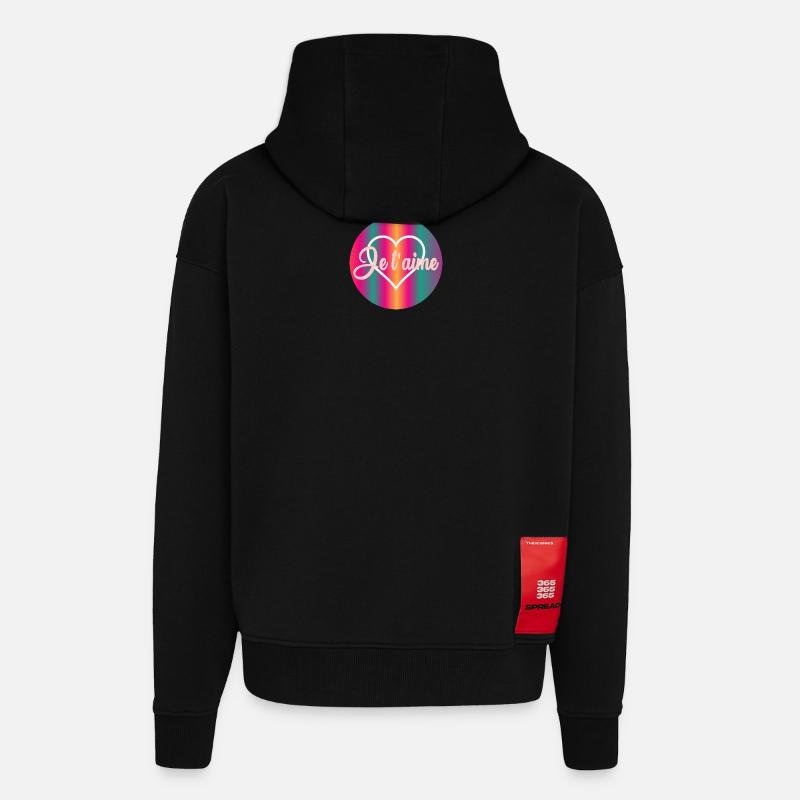HERZ, ICH LIEBE DICH - Zip Hoodie - made by SPREAD - SOLID BLACK