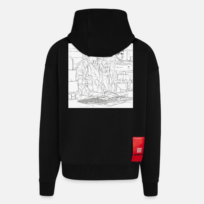 Mensch oder Roboter - Zip Hoodie - made by SPREAD - SOLID BLACK