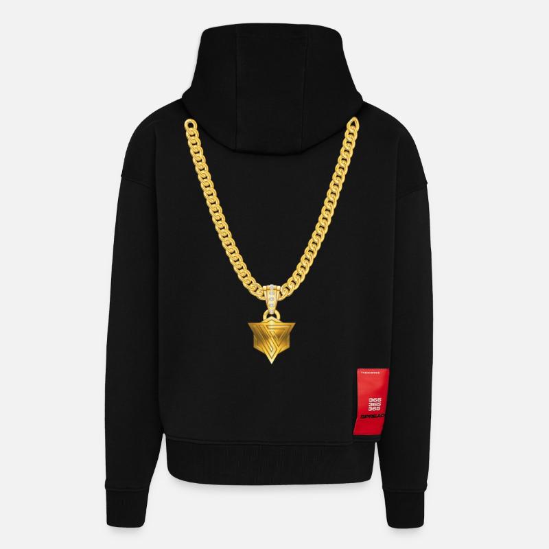 Rapperkette_Unus - Zip Hoodie - made by SPREAD - SOLID BLACK