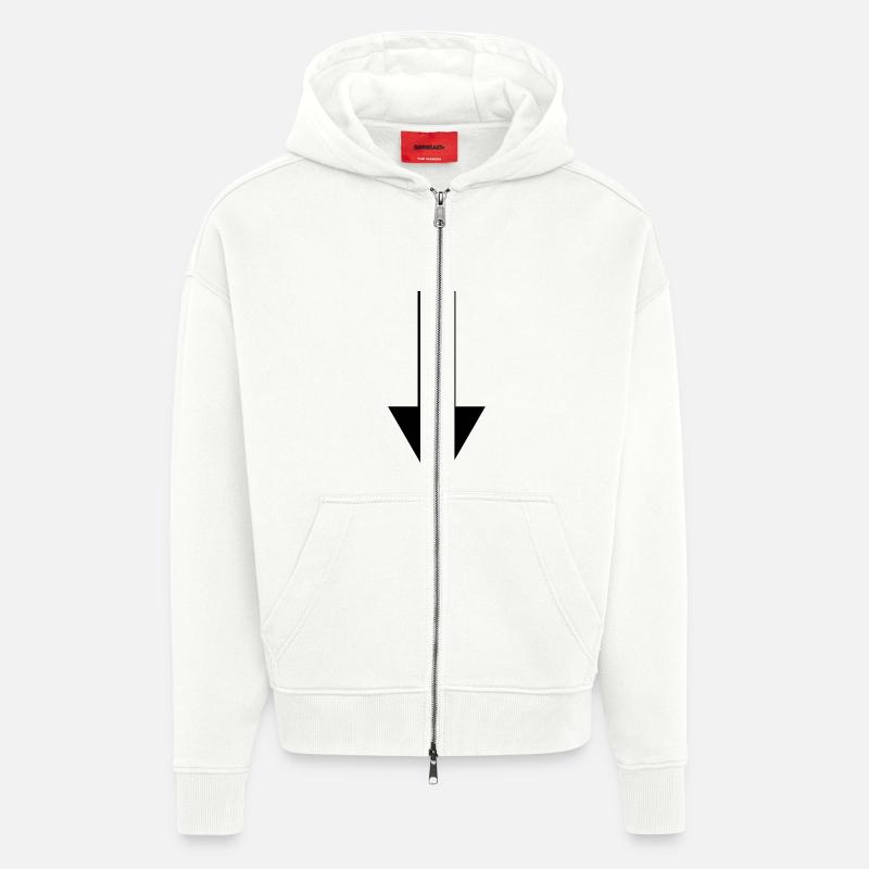 flèche bas - Veste à capuche bio épaisse oversize fabriqué en UE - OFF WHITE