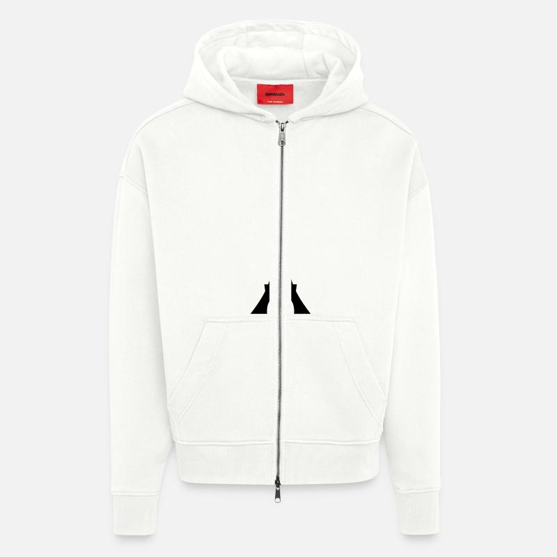 Eiffeltoren / Eiffeltower / Tour Eiffel - Veste à capuche bio épaisse oversize fabriqué en UE - OFF WHITE
