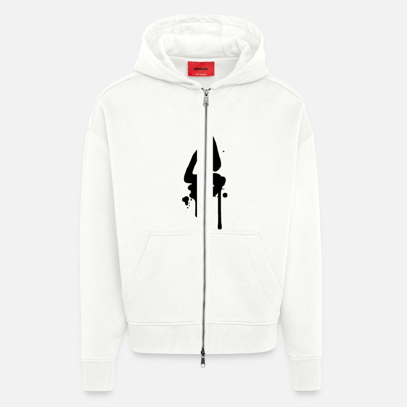 Graffiti S gouttes Farbklex spray - Veste à capuche bio épaisse oversize fabriqué en UE - OFF WHITE
