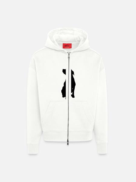 dog - Zip Hoodie - made by SPREAD - OFF WHITE