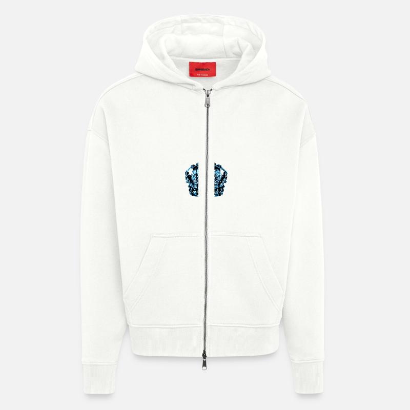 blaue Krone - Zip Hoodie - made by SPREAD - OFF WHITE