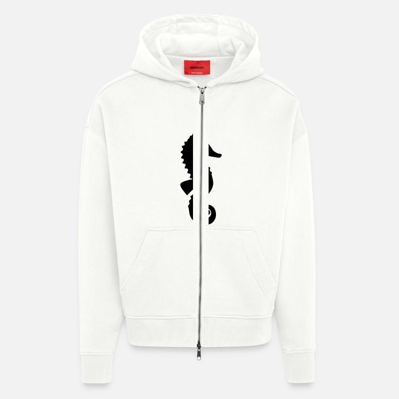 Hippocampes - Veste à capuche bio épaisse oversize fabriqué en UE - OFF WHITE