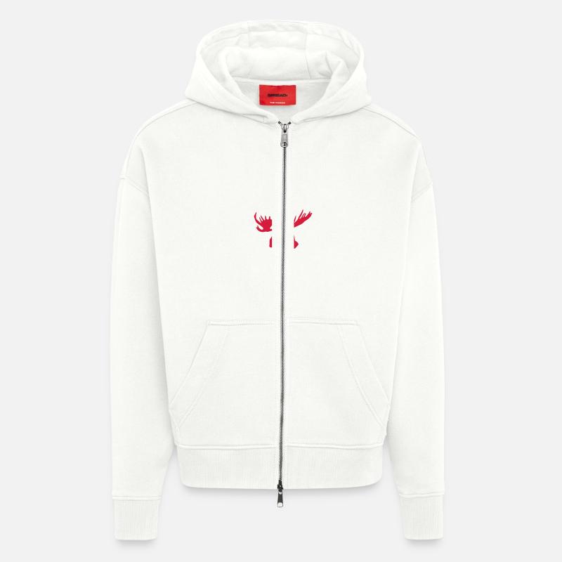 elch - moose - elk - kanada - canada - Zip Hoodie - made by SPREAD - OFF WHITE