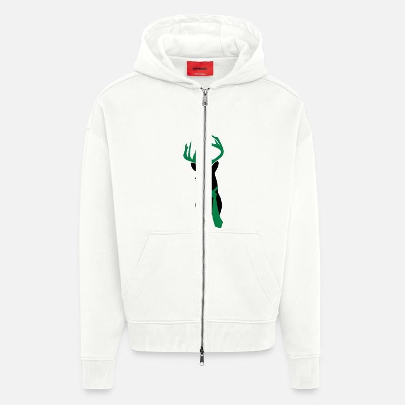 hirsch mit krawatte - Zip Hoodie - made by SPREAD - OFF WHITE