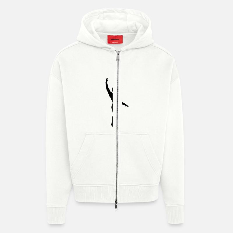 Danseuse de ballet vecteur Silhouette - Veste à capuche bio épaisse oversize fabriqué en UE - OFF WHITE