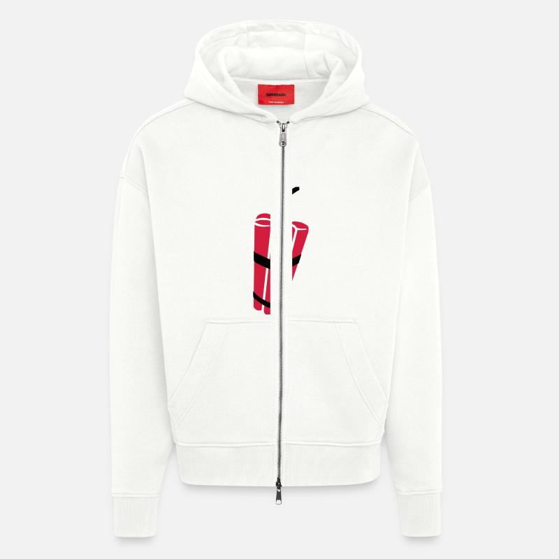 Dynamite - Veste à capuche bio épaisse oversize fabriqué en UE - OFF WHITE