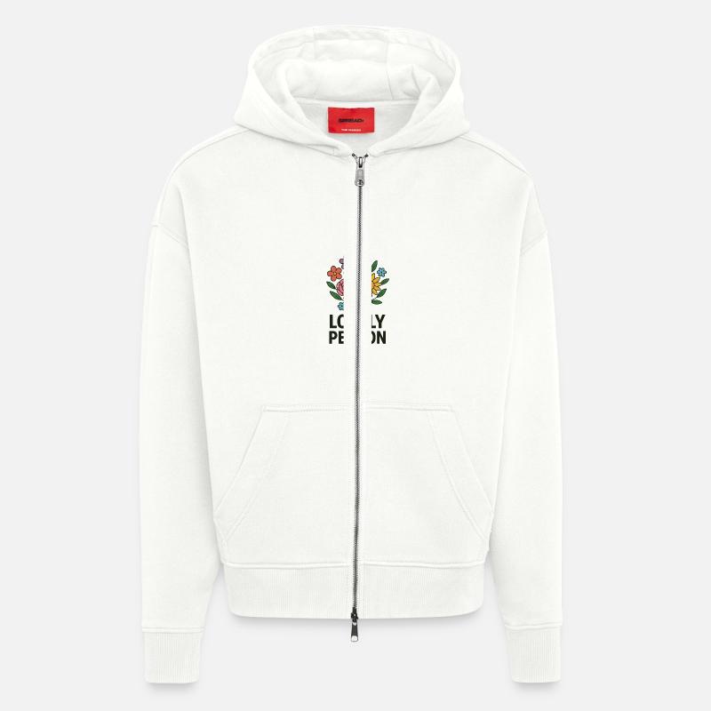 PERSONNE AMOUREUSE - Veste à capuche bio épaisse oversize fabriqué en UE - OFF WHITE