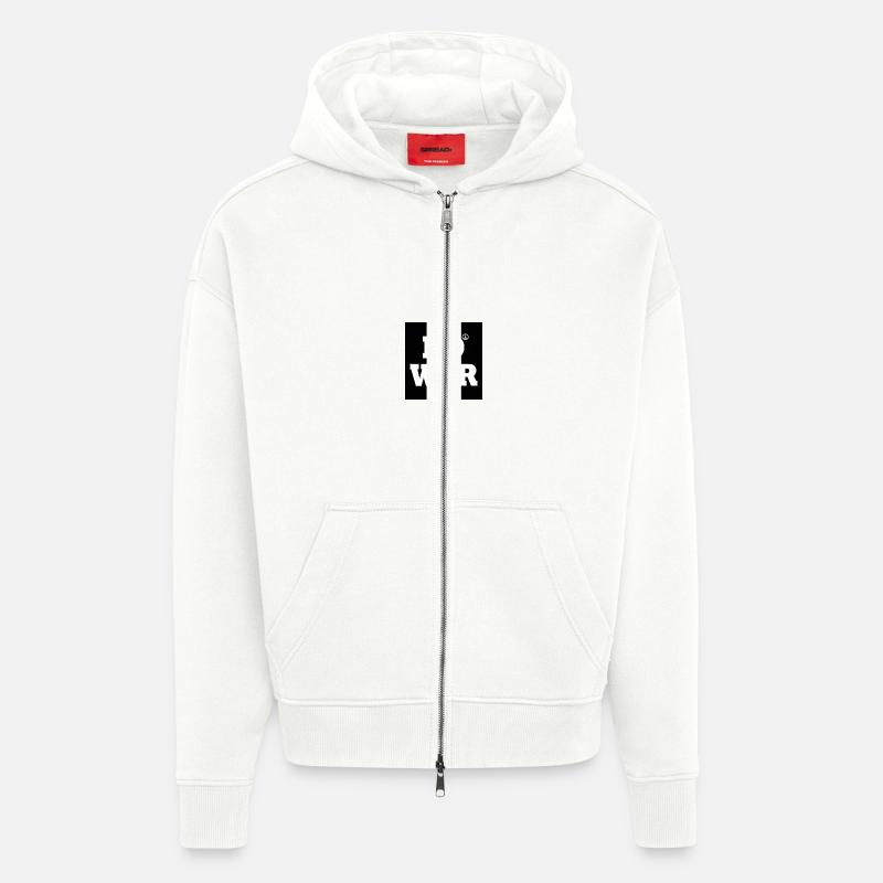 No war - Veste à capuche bio épaisse oversize fabriqué en UE - OFF WHITE