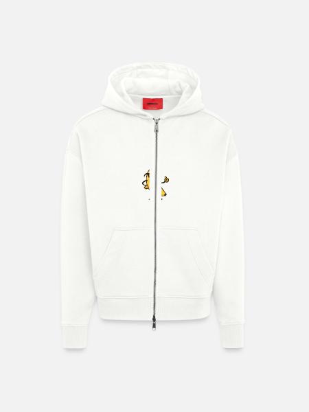 Banana Comic - Zip Hoodie - made by SPREAD - OFF WHITE
