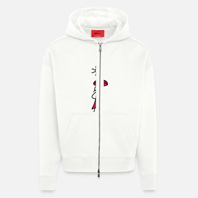 Lady mit Sonnenschirm - V2 - Zip Hoodie - made by SPREAD - OFF WHITE