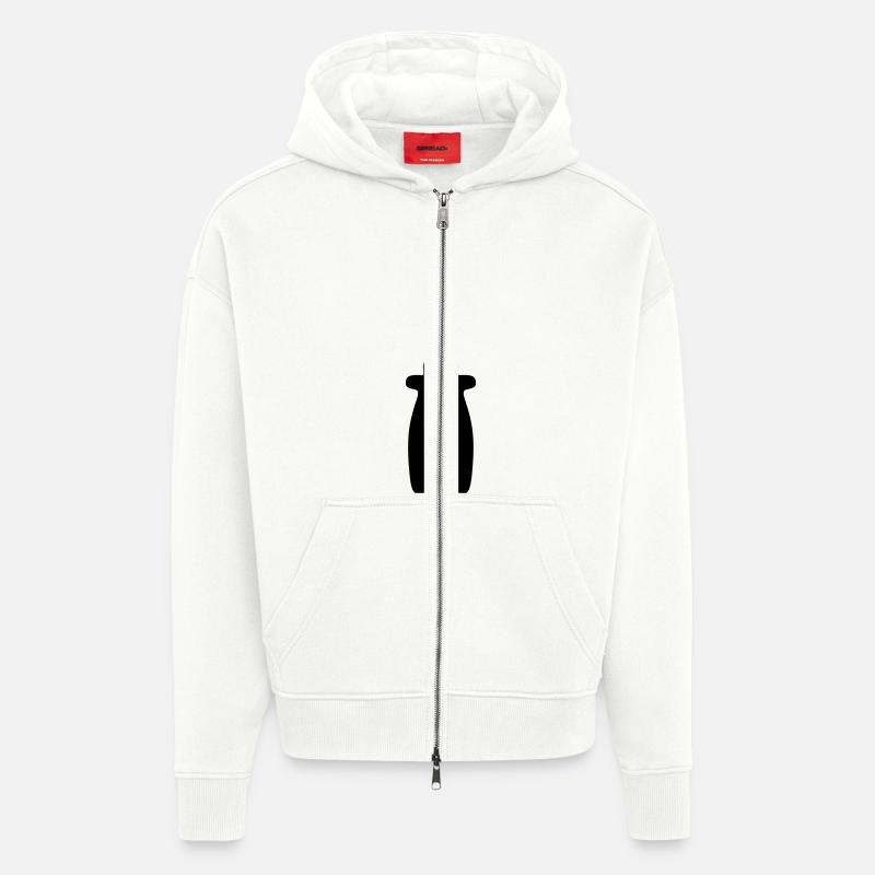 Tenailles - Veste à capuche bio épaisse oversize fabriqué en UE - OFF WHITE