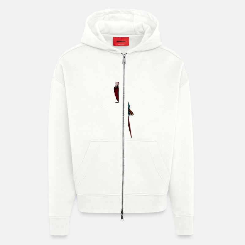 Longue queue d’ara - Veste à capuche bio épaisse oversize fabriqué en UE - OFF WHITE