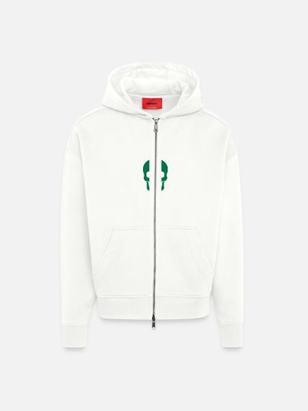 Skull: Symbol of eternity - Zip Hoodie - made by SPREAD - OFF WHITE