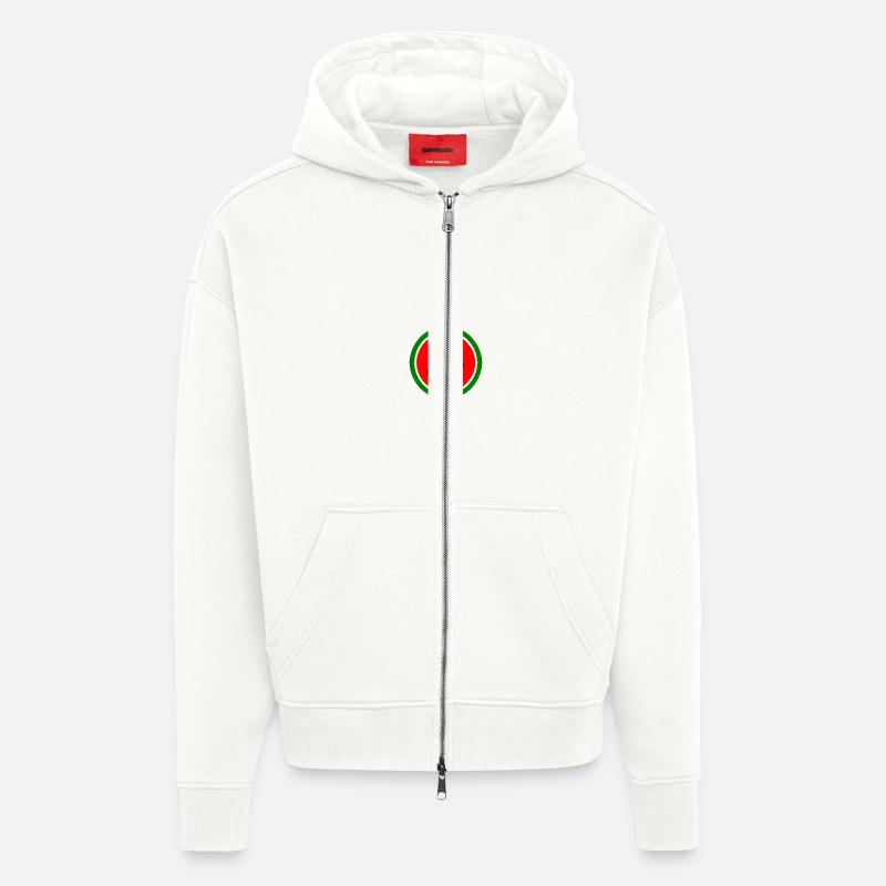 Pastèque - Veste à capuche bio épaisse oversize fabriqué en UE - OFF WHITE