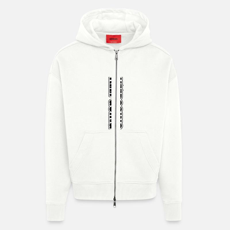KEEP GOING – Motivational Vertical Pattern - Zip Hoodie - made by SPREAD - OFF WHITE