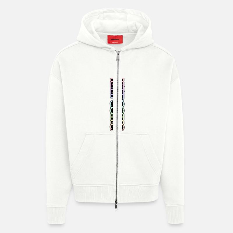 KEEP GOING - Thème vertical pastel - Veste à capuche bio épaisse oversize fabriqué en UE - OFF WHITE