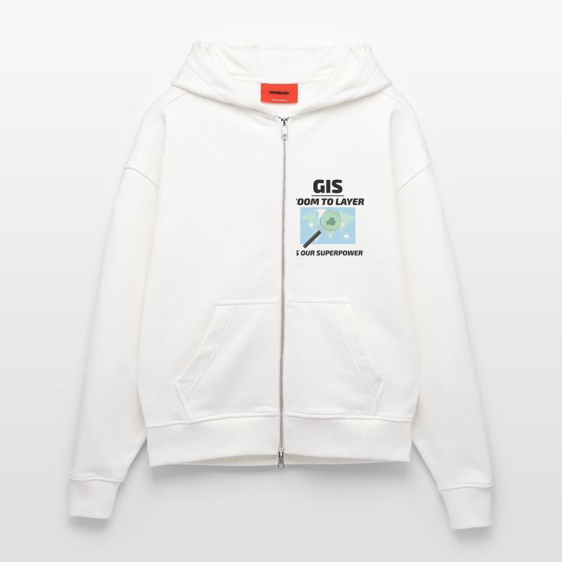 GIS Zoom to Layer Mapping Geospatial Tech Zip Hoodie - made by SPREAD