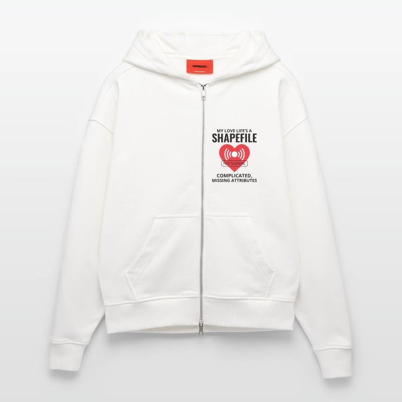Shapefile GIS Analyst Humor Geospatial Tech Zip Hoodie - made by SPREAD
