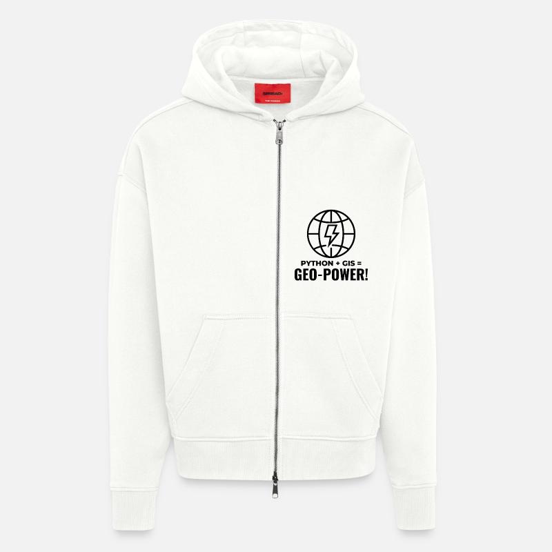 Python GIS Geo-Power Programmierung Geospatial - Zip Hoodie - made by SPREAD - OFF WHITE