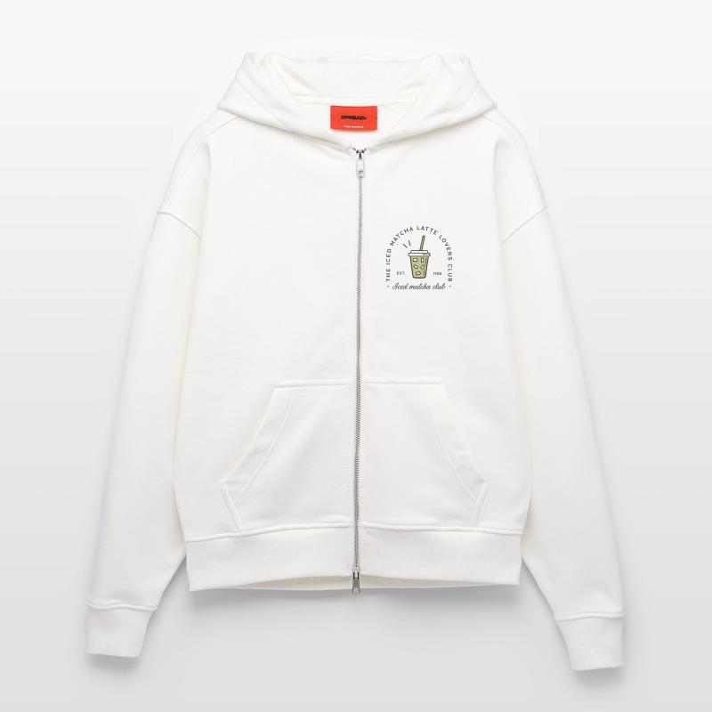 Iced Matcha Iced Latte Zip Hoodie - made by SPREAD