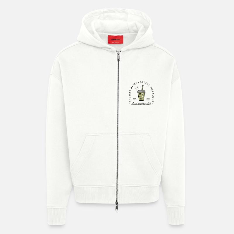 Iced matcha latte lovers - Zip Hoodie - made by SPREAD - OFF WHITE