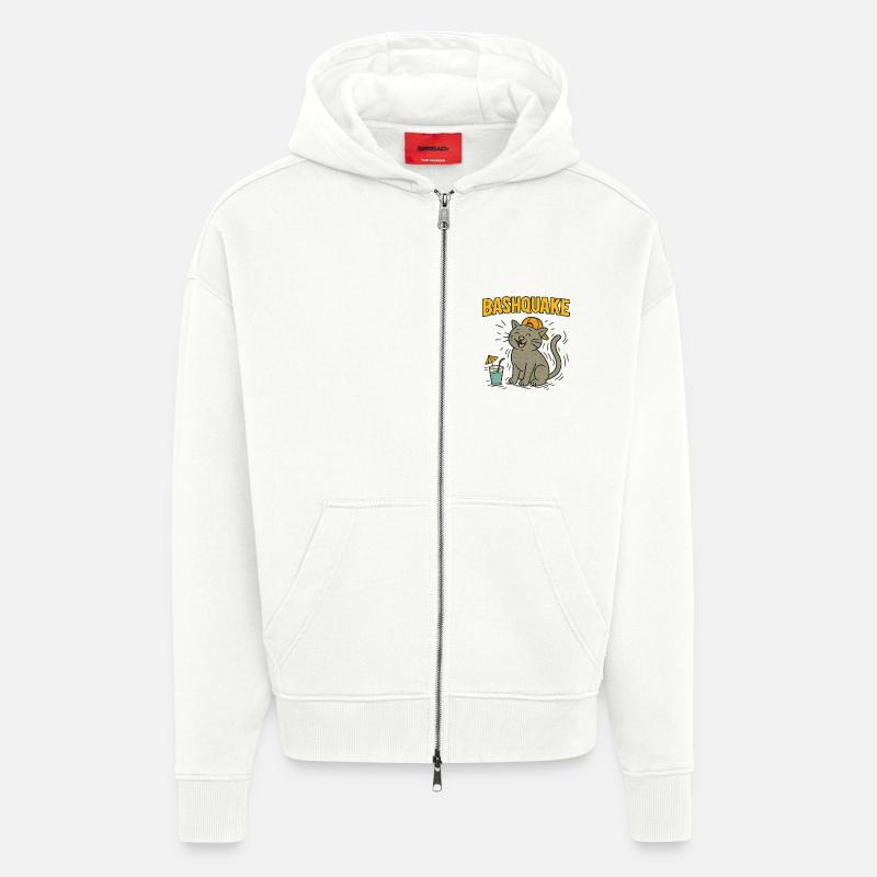 BASHQUAKE - Veste à capuche bio épaisse oversize fabriqué en UE - OFF WHITE