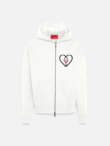 Heart + Rosé Wine – Rosé Lover - Zip Hoodie - made by SPREAD - OFF WHITE