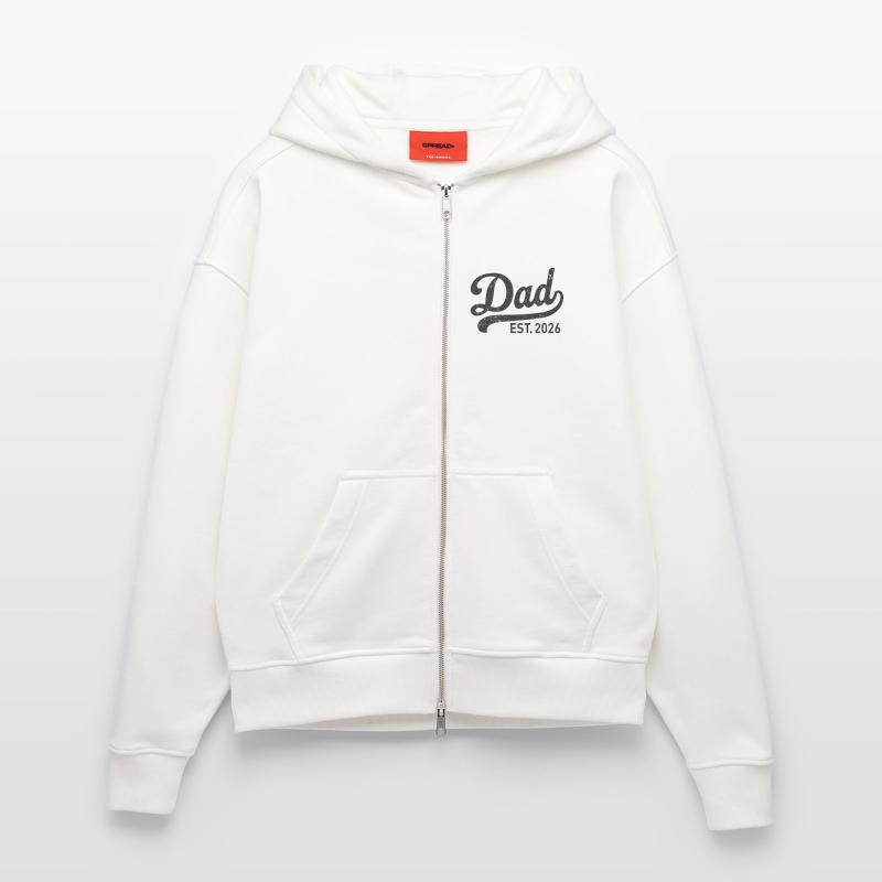 Dad Est. 2026 Retro Script Zip Hoodie - made by SPREAD