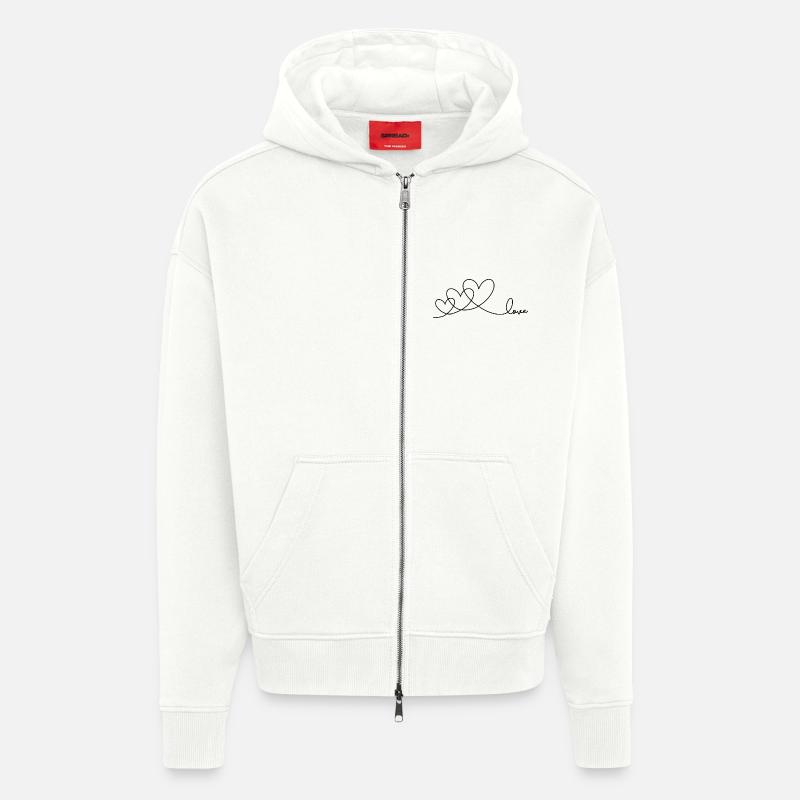 Amour - Veste à capuche bio épaisse oversize fabriqué en UE - OFF WHITE