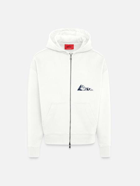 Wandern Minimalistisch - Zip Hoodie - made by SPREAD - OFF WHITE