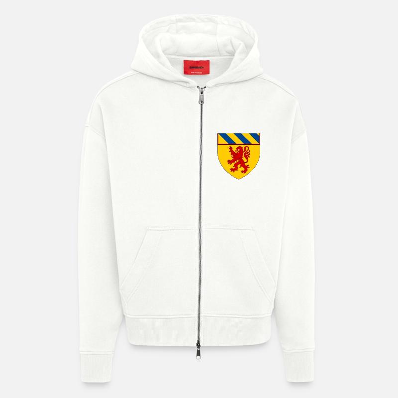 Blason d'Autun - Veste à capuche bio épaisse oversize fabriqué en UE - OFF WHITE