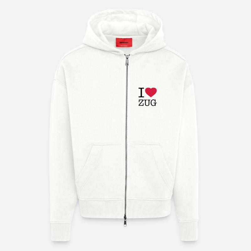 I LOVE ZUG - Zip Hoodie - made by SPREAD - OFF WHITE