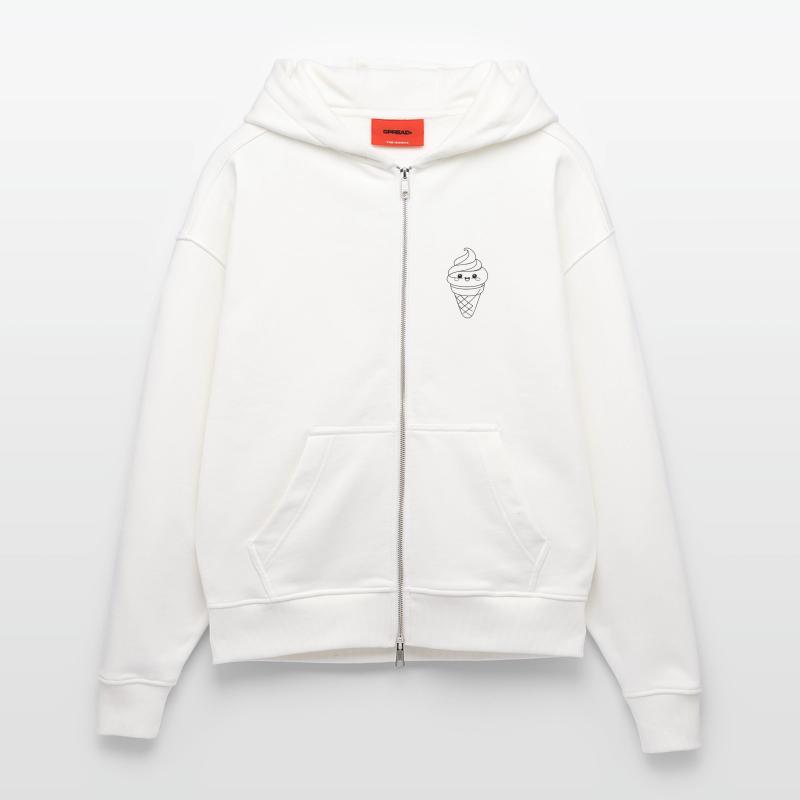 Softeis Eiscreme Icon Minimal Statement Zip Hoodie - made by SPREAD
