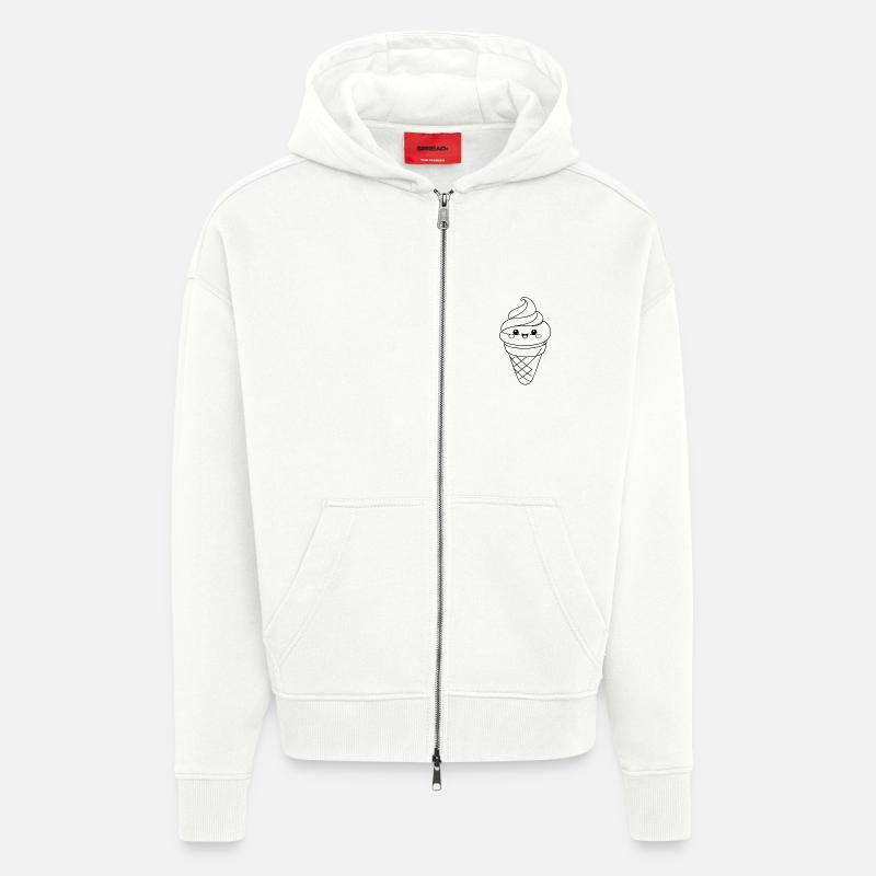 Softeis Eiscreme Icon Minimal Statement - Zip Hoodie - made by SPREAD - OFF WHITE