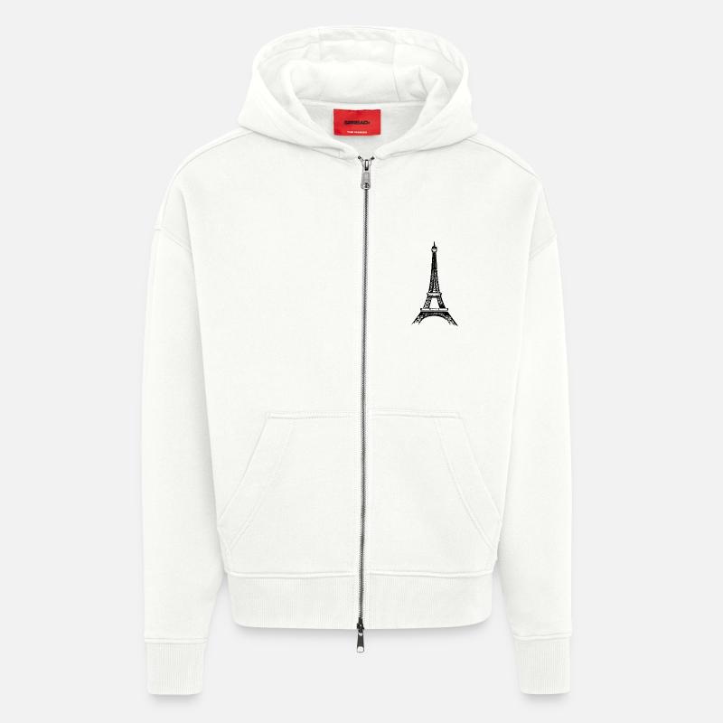 Eiffel tower - Zip Hoodie - made by SPREAD - OFF WHITE